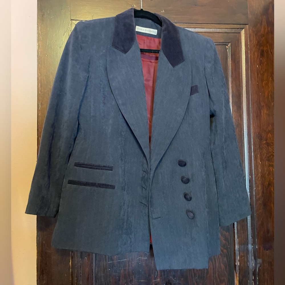 navy velvet blazer